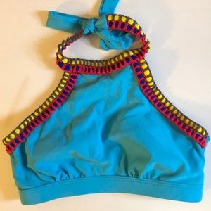 light blue high neck bikini top
